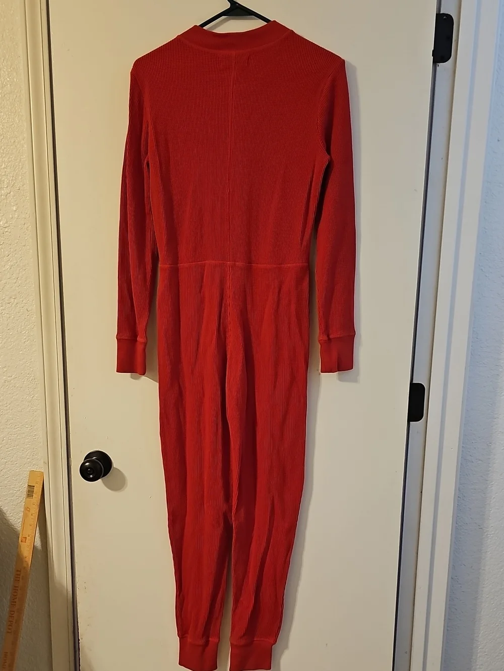 Everlane Waffle Knit Thermal Onesie Pajama Henley Color-Currant Size Medium